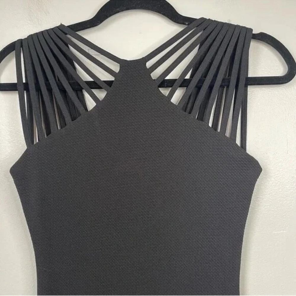 Dress The Population black strappy gwen midi dress sz med stretch - Picture 8 of 8